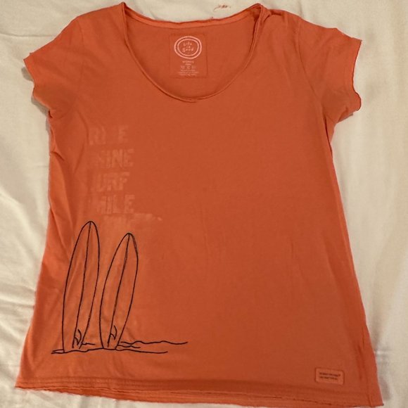 Life Is Good cotton "surfer theme" orange tee - Picture 1 of 6